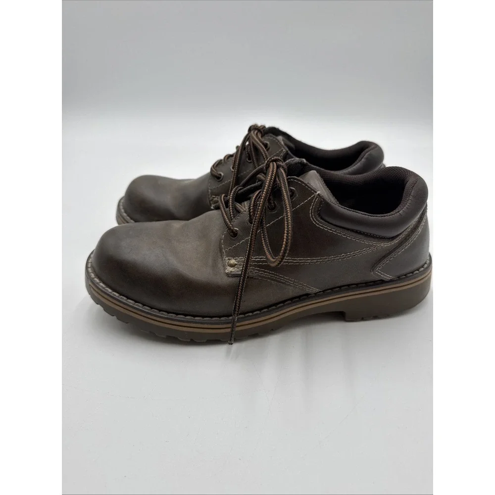 State Street Low Cut Boots Shoes Mens 9 Brown Faux Leather Chunky Y2K Vintage